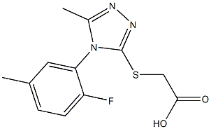 2-{[4-(2-fluoro-5-methylphenyl)-5-methyl-4H-1,2,4-triazol-3-yl]sulfanyl}acetic acid Struktur