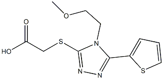 2-{[4-(2-methoxyethyl)-5-(thiophen-2-yl)-4H-1,2,4-triazol-3-yl]sulfanyl}acetic acid,,结构式