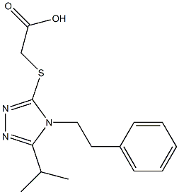 2-{[4-(2-phenylethyl)-5-(propan-2-yl)-4H-1,2,4-triazol-3-yl]sulfanyl}acetic acid Struktur