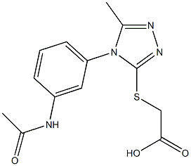 2-{[4-(3-acetamidophenyl)-5-methyl-4H-1,2,4-triazol-3-yl]sulfanyl}acetic acid 结构式