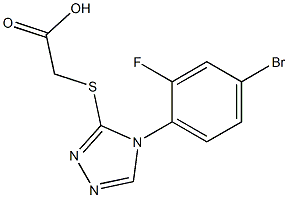 2-{[4-(4-bromo-2-fluorophenyl)-4H-1,2,4-triazol-3-yl]sulfanyl}acetic acid,,结构式