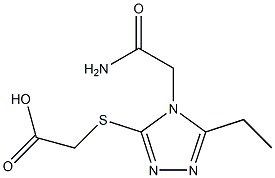 2-{[4-(carbamoylmethyl)-5-ethyl-4H-1,2,4-triazol-3-yl]sulfanyl}acetic acid 化学構造式