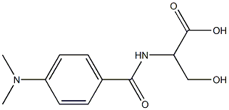 2-{[4-(dimethylamino)benzoyl]amino}-3-hydroxypropanoic acid 结构式