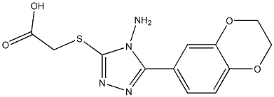 2-{[4-amino-5-(2,3-dihydro-1,4-benzodioxin-6-yl)-4H-1,2,4-triazol-3-yl]sulfanyl}acetic acid Struktur