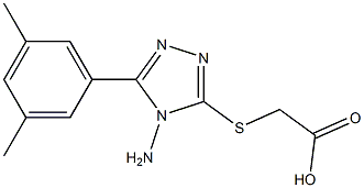 2-{[4-amino-5-(3,5-dimethylphenyl)-4H-1,2,4-triazol-3-yl]sulfanyl}acetic acid,,结构式