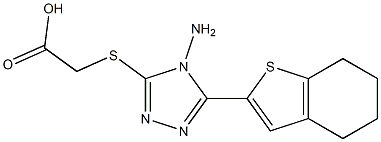 2-{[4-amino-5-(4,5,6,7-tetrahydro-1-benzothiophen-2-yl)-4H-1,2,4-triazol-3-yl]sulfanyl}acetic acid 结构式