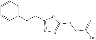 2-{[5-(2-phenylethyl)-1,3,4-oxadiazol-2-yl]sulfanyl}acetic acid 化学構造式