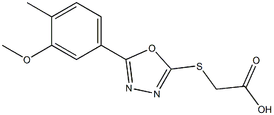 2-{[5-(3-methoxy-4-methylphenyl)-1,3,4-oxadiazol-2-yl]sulfanyl}acetic acid 结构式