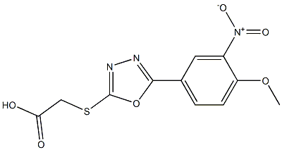 2-{[5-(4-methoxy-3-nitrophenyl)-1,3,4-oxadiazol-2-yl]sulfanyl}acetic acid Structure