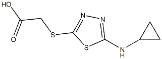 2-{[5-(cyclopropylamino)-1,3,4-thiadiazol-2-yl]sulfanyl}acetic acid,,结构式