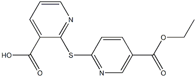 2-{[5-(ethoxycarbonyl)pyridin-2-yl]sulfanyl}pyridine-3-carboxylic acid 化学構造式