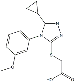 2-{[5-cyclopropyl-4-(3-methoxyphenyl)-4H-1,2,4-triazol-3-yl]sulfanyl}acetic acid,,结构式