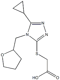 2-{[5-cyclopropyl-4-(oxolan-2-ylmethyl)-4H-1,2,4-triazol-3-yl]sulfanyl}acetic acid,,结构式