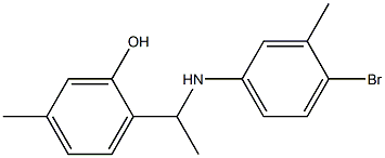 2-{1-[(4-bromo-3-methylphenyl)amino]ethyl}-5-methylphenol Structure