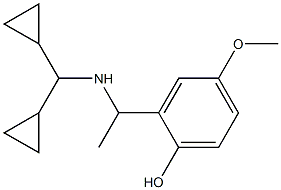 2-{1-[(dicyclopropylmethyl)amino]ethyl}-4-methoxyphenol Struktur