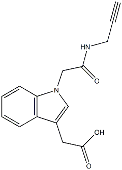 2-{1-[(prop-2-yn-1-ylcarbamoyl)methyl]-1H-indol-3-yl}acetic acid 化学構造式