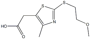 2-{2-[(2-methoxyethyl)sulfanyl]-4-methyl-1,3-thiazol-5-yl}acetic acid 化学構造式