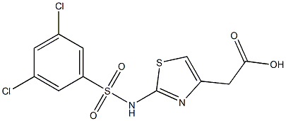 2-{2-[(3,5-dichlorobenzene)sulfonamido]-1,3-thiazol-4-yl}acetic acid Structure