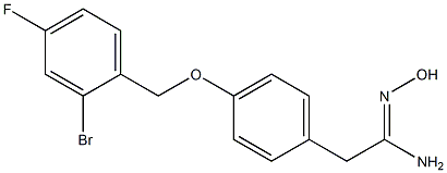 2-{4-[(2-bromo-4-fluorophenyl)methoxy]phenyl}-N'-hydroxyethanimidamide 化学構造式