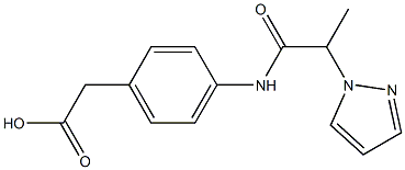 2-{4-[2-(1H-pyrazol-1-yl)propanamido]phenyl}acetic acid Structure