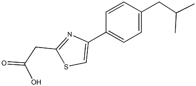 2-{4-[4-(2-methylpropyl)phenyl]-1,3-thiazol-2-yl}acetic acid,,结构式