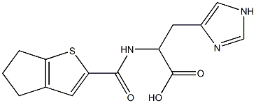 2-{4H,5H,6H-cyclopenta[b]thiophen-2-ylformamido}-3-(1H-imidazol-4-yl)propanoic acid Struktur
