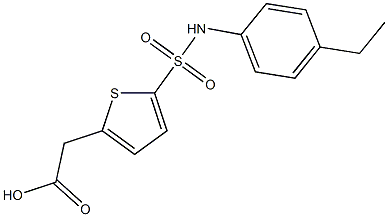 2-{5-[(4-ethylphenyl)sulfamoyl]thiophen-2-yl}acetic acid 化学構造式