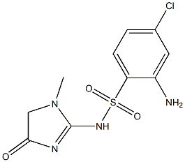 2-amino-4-chloro-N-(1-methyl-4-oxo-4,5-dihydro-1H-imidazol-2-yl)benzene-1-sulfonamide 结构式