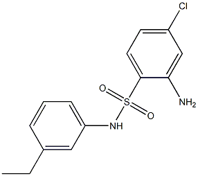 2-amino-4-chloro-N-(3-ethylphenyl)benzene-1-sulfonamide 化学構造式