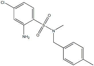 2-amino-4-chloro-N-methyl-N-[(4-methylphenyl)methyl]benzene-1-sulfonamide 结构式