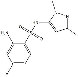 2-amino-N-(1,3-dimethyl-1H-pyrazol-5-yl)-4-fluorobenzene-1-sulfonamide|