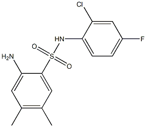 2-amino-N-(2-chloro-4-fluorophenyl)-4,5-dimethylbenzene-1-sulfonamide Struktur
