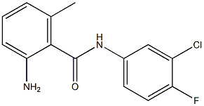 2-amino-N-(3-chloro-4-fluorophenyl)-6-methylbenzamide,,结构式