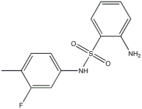 2-amino-N-(3-fluoro-4-methylphenyl)benzenesulfonamide,,结构式