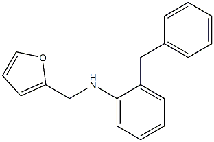 2-benzyl-N-(furan-2-ylmethyl)aniline,,结构式