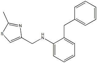 2-benzyl-N-[(2-methyl-1,3-thiazol-4-yl)methyl]aniline Struktur
