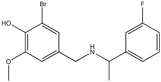 2-bromo-4-({[1-(3-fluorophenyl)ethyl]amino}methyl)-6-methoxyphenol Structure