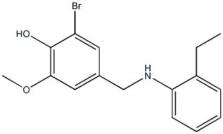 2-bromo-4-{[(2-ethylphenyl)amino]methyl}-6-methoxyphenol Struktur