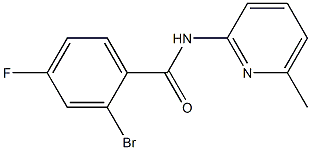 2-bromo-4-fluoro-N-(6-methylpyridin-2-yl)benzamide 化学構造式