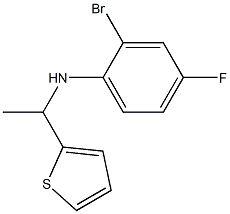 2-bromo-4-fluoro-N-[1-(thiophen-2-yl)ethyl]aniline 化学構造式