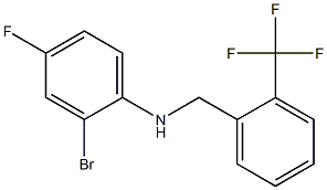 2-bromo-4-fluoro-N-{[2-(trifluoromethyl)phenyl]methyl}aniline 化学構造式