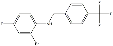 2-bromo-4-fluoro-N-{[4-(trifluoromethyl)phenyl]methyl}aniline,,结构式