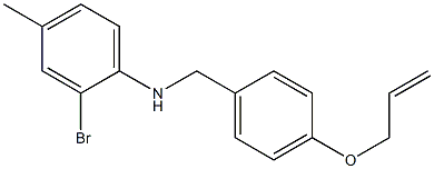 2-bromo-4-methyl-N-{[4-(prop-2-en-1-yloxy)phenyl]methyl}aniline,,结构式