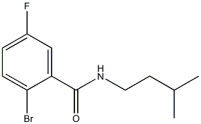 2-bromo-5-fluoro-N-(3-methylbutyl)benzamide 化学構造式