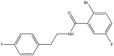 2-bromo-5-fluoro-N-[2-(4-fluorophenyl)ethyl]benzamide 结构式