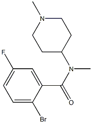 2-bromo-5-fluoro-N-methyl-N-(1-methylpiperidin-4-yl)benzamide Structure