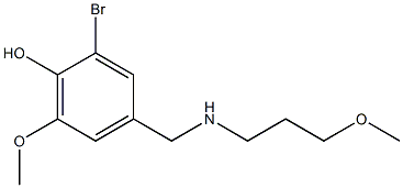 2-bromo-6-methoxy-4-{[(3-methoxypropyl)amino]methyl}phenol 化学構造式