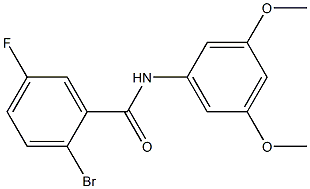 2-bromo-N-(3,5-dimethoxyphenyl)-5-fluorobenzamide Struktur