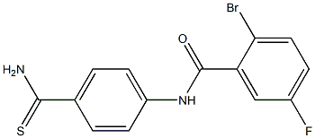 2-bromo-N-(4-carbamothioylphenyl)-5-fluorobenzamide 化学構造式