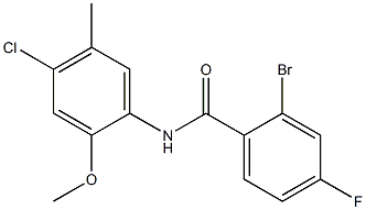 2-bromo-N-(4-chloro-2-methoxy-5-methylphenyl)-4-fluorobenzamide,,结构式